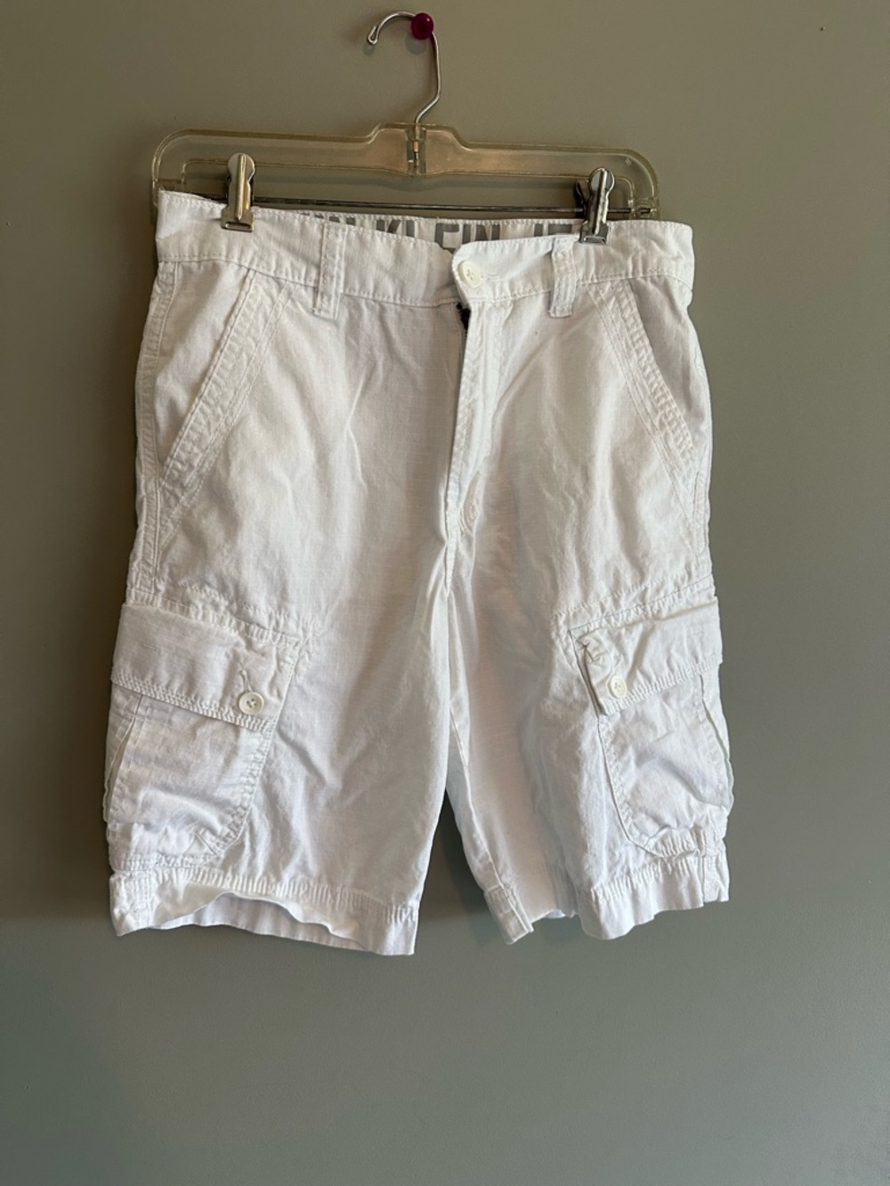 White Men's Cargo Shorts - Lightweight Summer Style